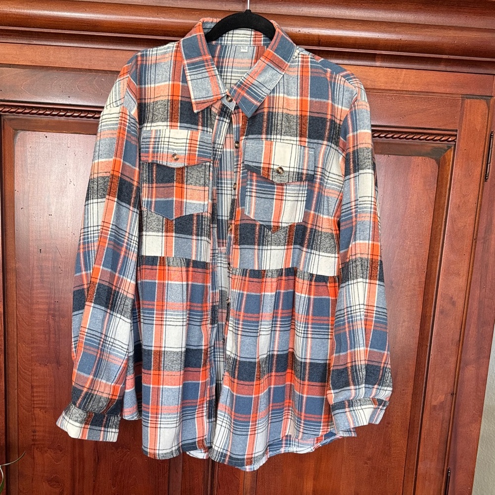 Women’s Empire Waist Flannel Shacket